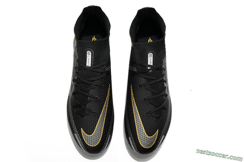 Nike Phantom GT 2 DF FG High-Tops Soccer Cleats - Black/Silver/Gold 4