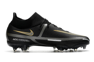 Nike Phantom GT 2 DF FG High-Tops Soccer Cleats - Black/Silver/Gold