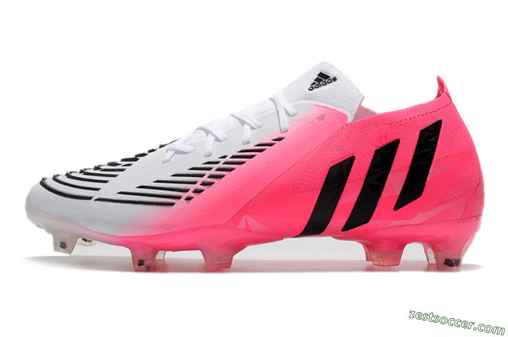 Adidas Predator Edge.1 Low FG Low-Tops Soccer Cleats - White/Pink 2