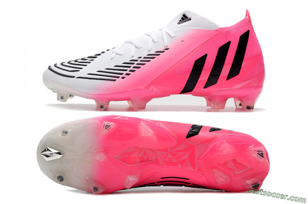 Adidas Predator Edge.1 FG High-Tops Soccer Cleats - White/Pink 1