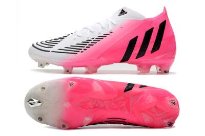 Adidas Predator Edge.1 FG High-Tops Soccer Cleats - White/Pink