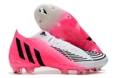 Adidas Predator Edge.1 FG High-Tops Soccer Cleats - White/Pink