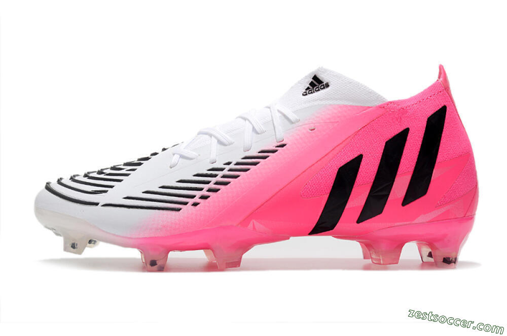 Adidas Predator Edge.1 FG High-Tops Soccer Cleats - White/Pink 2