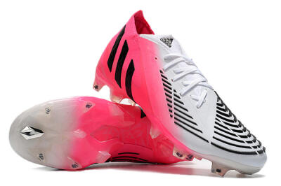 Adidas Predator Edge.1 FG High-Tops Soccer Cleats - White/Pink