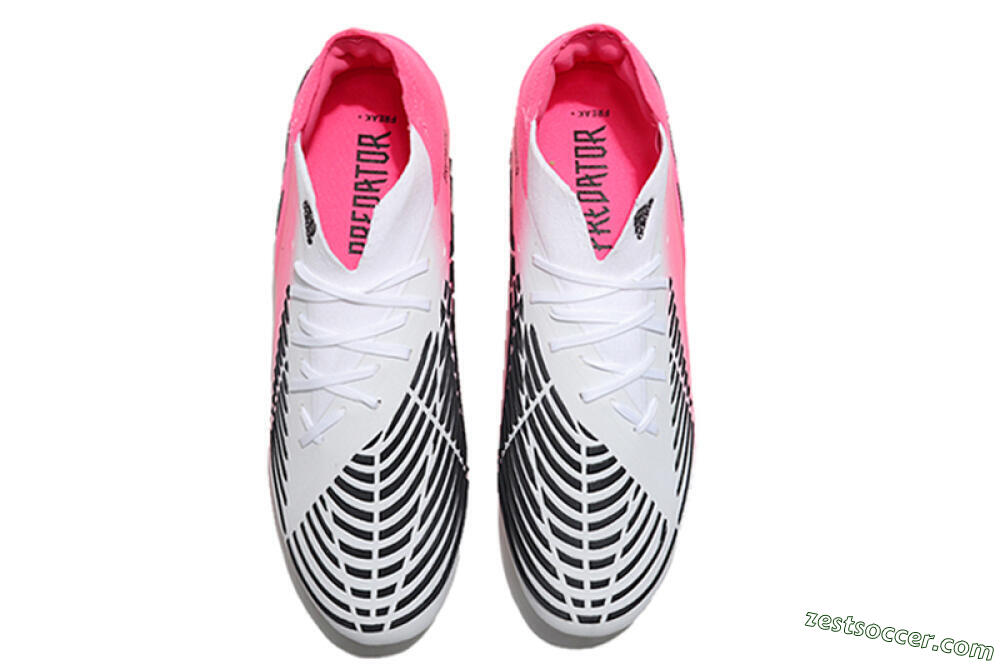 Adidas Predator Edge.1 FG High-Tops Soccer Cleats - White/Pink 4
