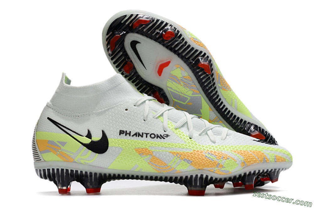 Nike Phantom GT 2 DF Elite FG High-Tops Soccer Cleats - White/Green 0