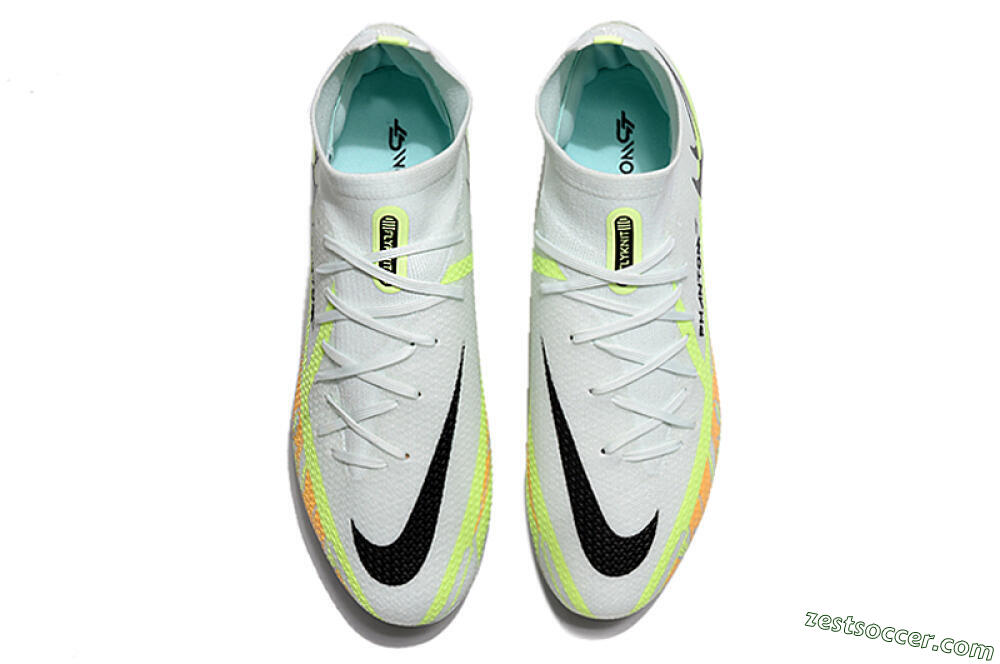 Nike Phantom GT 2 DF Elite FG High-Tops Soccer Cleats - White/Green 4