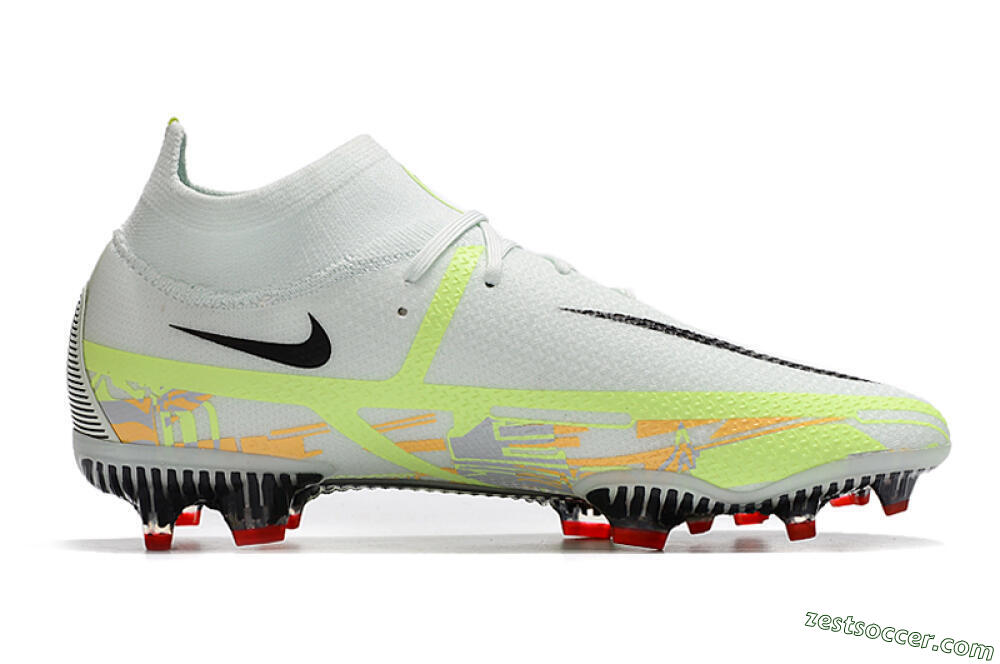Nike Phantom GT 2 DF Elite FG High-Tops Soccer Cleats - White/Green 5