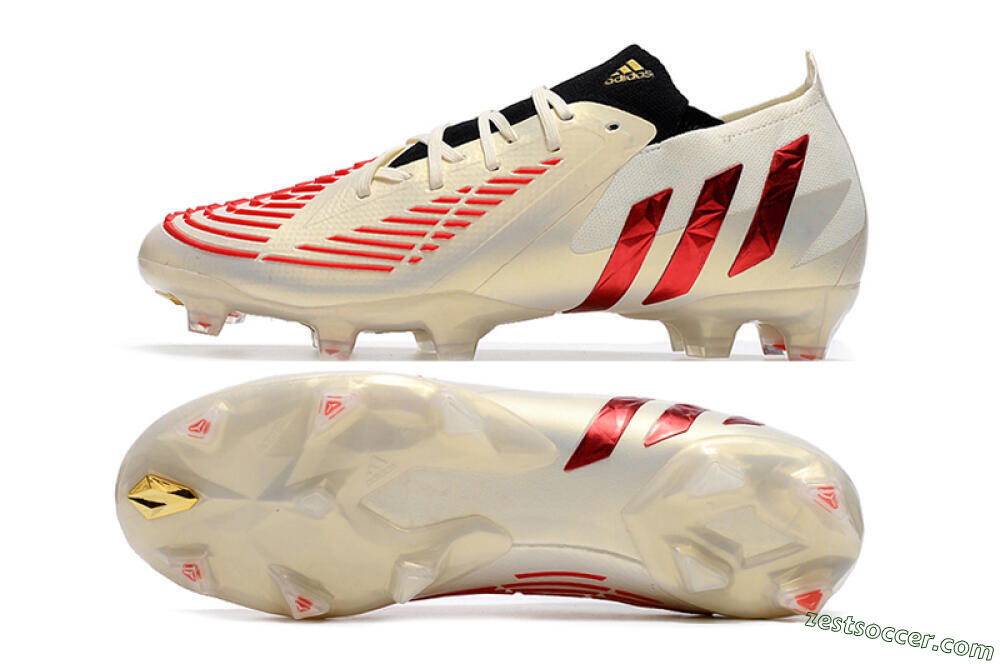 Adidas Predator Edge.1 Low FG Low-Tops Soccer Cleats - White/Red 1
