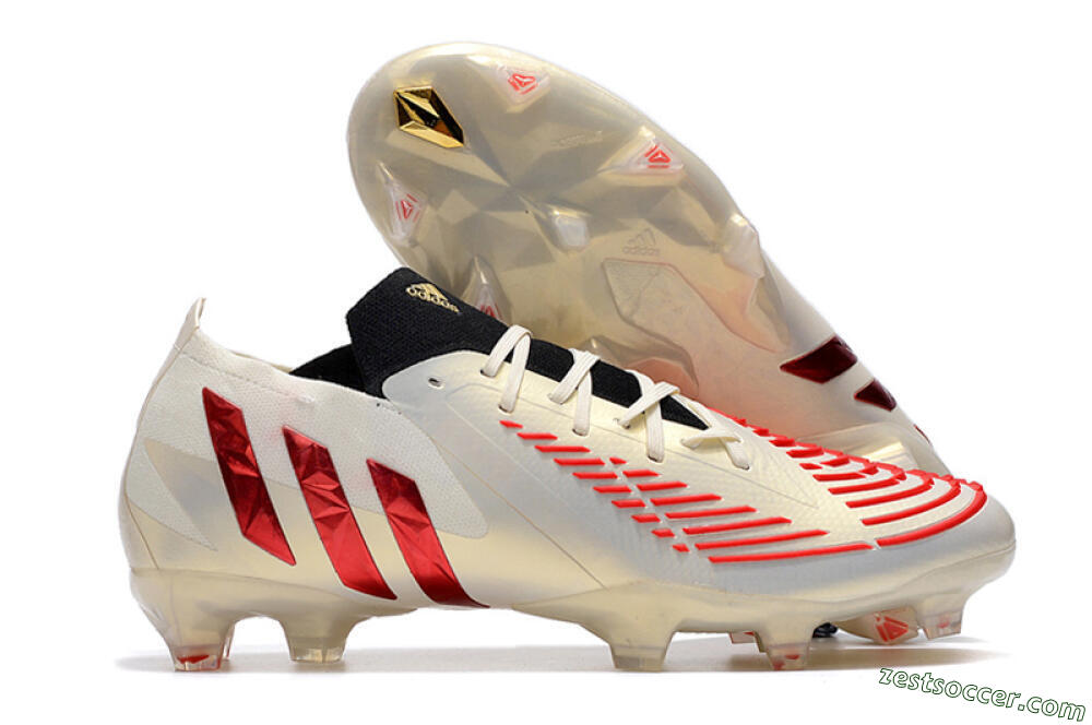 Adidas Predator Edge.1 Low FG Low-Tops Soccer Cleats - White/Red 0