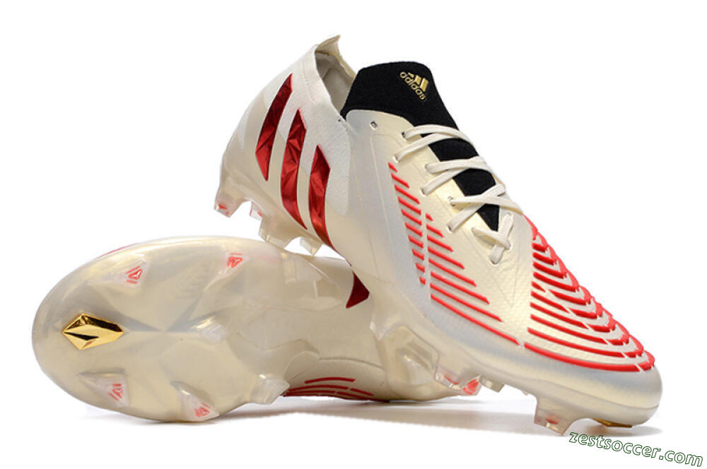 Adidas Predator Edge.1 Low FG Low-Tops Soccer Cleats - White/Red 3