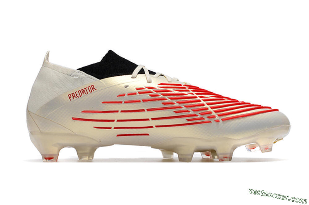 Adidas Predator Edge.1 Low FG Low-Tops Soccer Cleats - White/Red 4