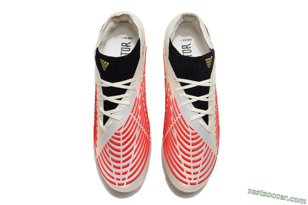 Adidas Predator Edge.1 Low FG Low-Tops Soccer Cleats - White/Red 5