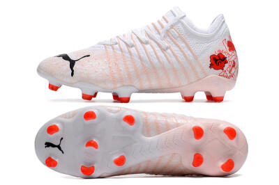 Puma Future Z 1.4 Liberty FG Low-Tops Soccer Cleats - White/Pink/Red