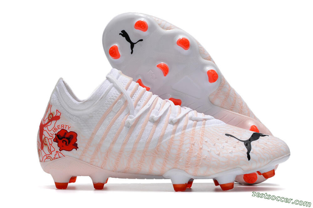 Puma Future Z 1.4 Liberty FG Low-Tops Soccer Cleats - White/Pink/Red 0
