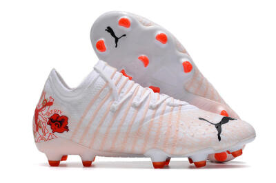 Puma Future Z 1.4 Liberty FG Low-Tops Soccer Cleats - White/Pink/Red