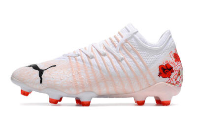 Puma Future Z 1.4 Liberty FG Low-Tops Soccer Cleats - White/Pink/Red