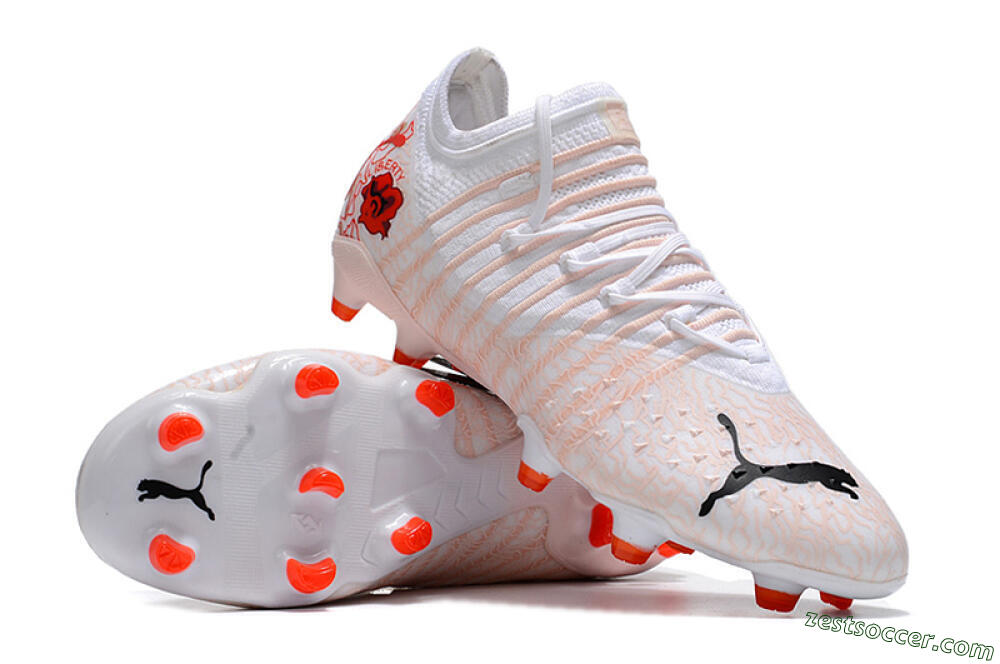 Puma Future Z 1.4 Liberty FG Low-Tops Soccer Cleats - White/Pink/Red 3