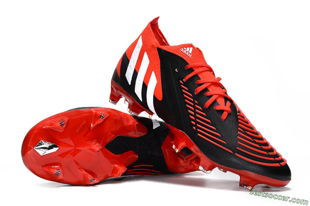 Adidas Predator Edge Geometric.1 FG High-Tops Soccer Cleats - Red/Black/White 3