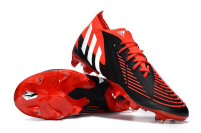 Adidas Predator Edge Geometric.1 FG High-Tops Soccer Cleats - Red/Black/White