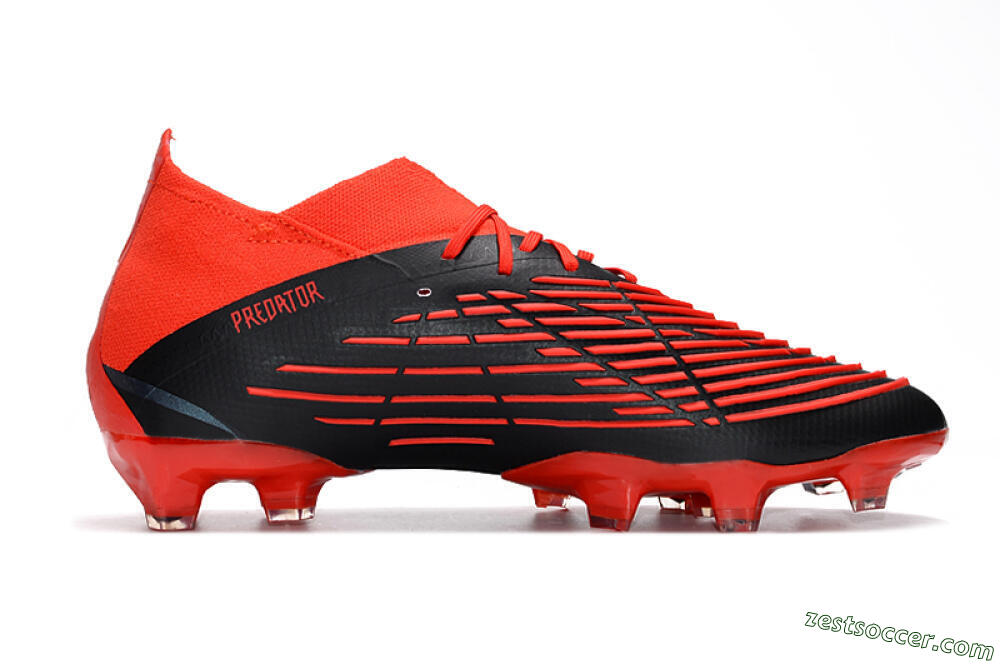 Adidas Predator Edge Geometric.1 FG High-Tops Soccer Cleats - Red/Black/White 4