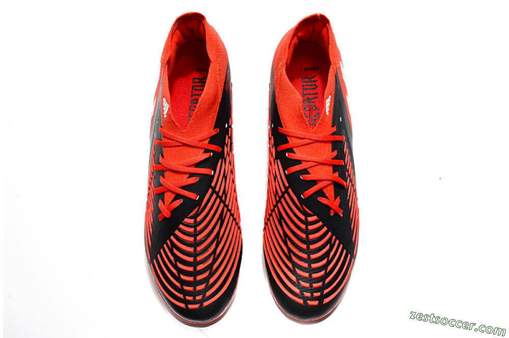 Adidas Predator Edge Geometric.1 FG High-Tops Soccer Cleats - Red/Black/White 5