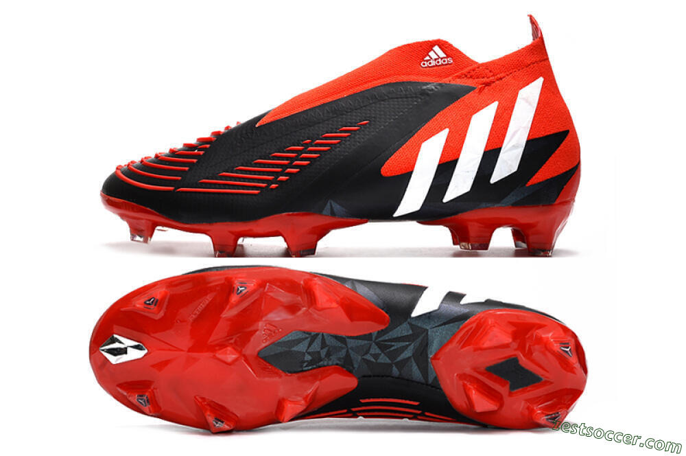 Adidas Predator Edge Geometric+ FG High-Tops Soccer Cleats - Red/Black/White 1