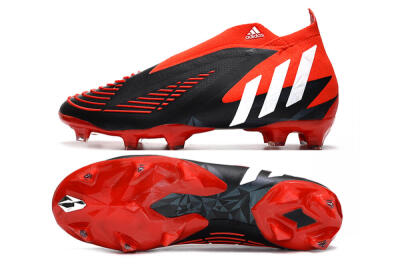 Adidas Predator Edge Geometric+ FG High-Tops Soccer Cleats - Red/Black/White