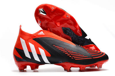 Adidas Predator Edge Geometric+ FG High-Tops Soccer Cleats - Red/Black/White
