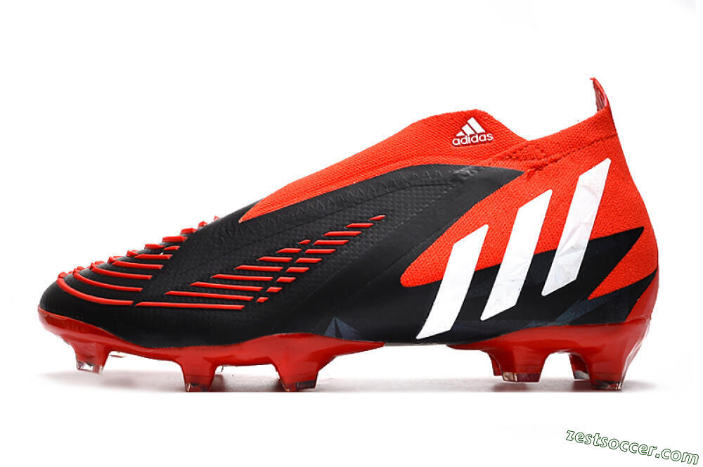 Adidas Predator Edge Geometric+ FG High-Tops Soccer Cleats - Red/Black/White 2