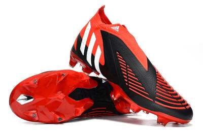 Adidas Predator Edge Geometric+ FG High-Tops Soccer Cleats - Red/Black/White