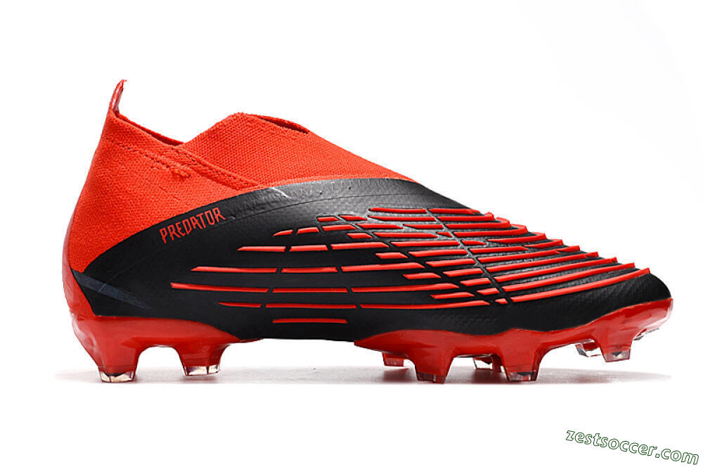 Adidas Predator Edge Geometric+ FG High-Tops Soccer Cleats - Red/Black/White 4