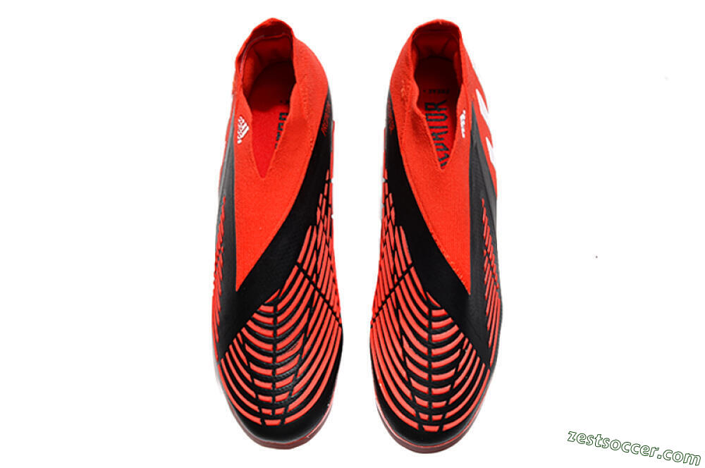 Adidas Predator Edge Geometric+ FG High-Tops Soccer Cleats - Red/Black/White 5