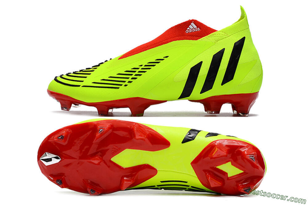 Adidas Predator Edge Geometric+ FG High-Tops Soccer Cleats - Green/Red 1