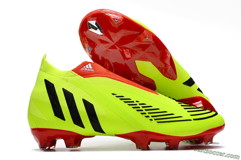 Adidas Predator Edge Geometric+ FG High-Tops Soccer Cleats - Green/Red 0