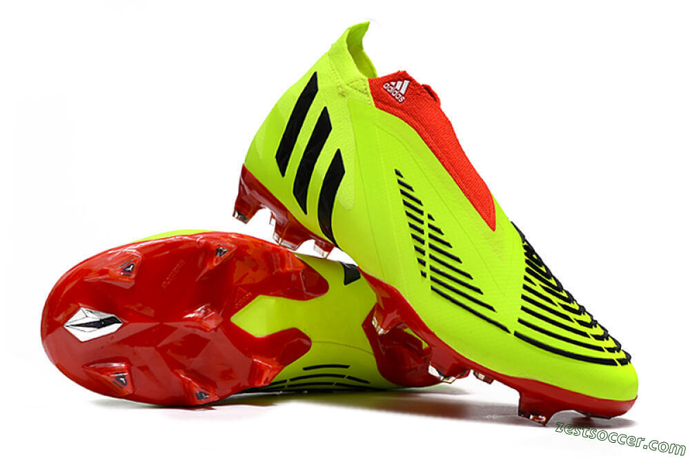 Adidas Predator Edge Geometric+ FG High-Tops Soccer Cleats - Green/Red 3