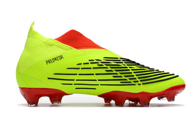 Adidas Predator Edge Geometric+ FG High-Tops Soccer Cleats - Green/Red