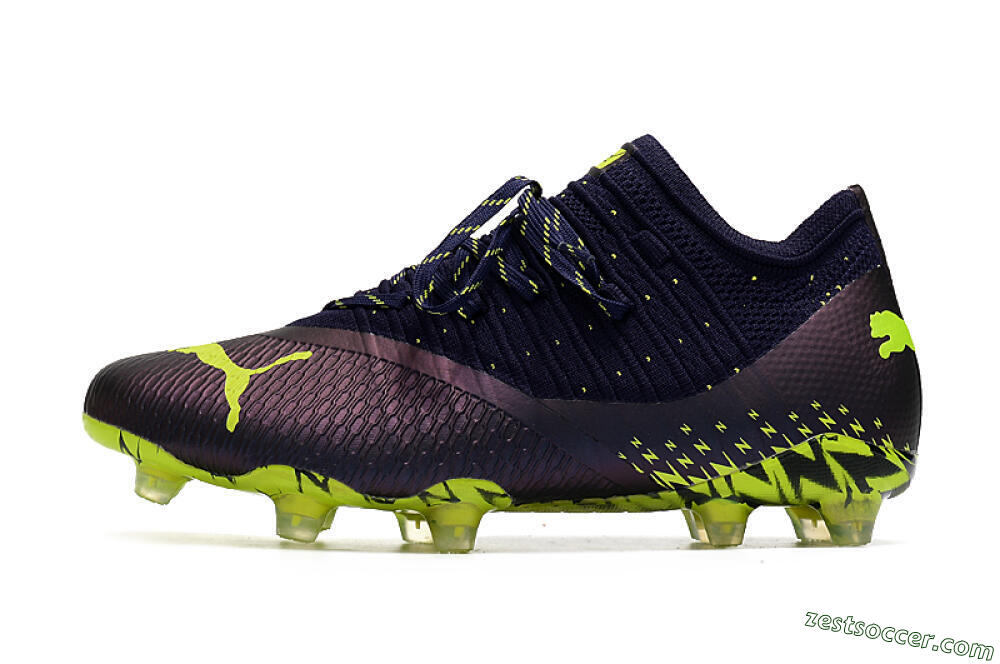 Puma Future Z 1.3 Instinct FG Low-Tops Soccer Cleats - Black/Green 2
