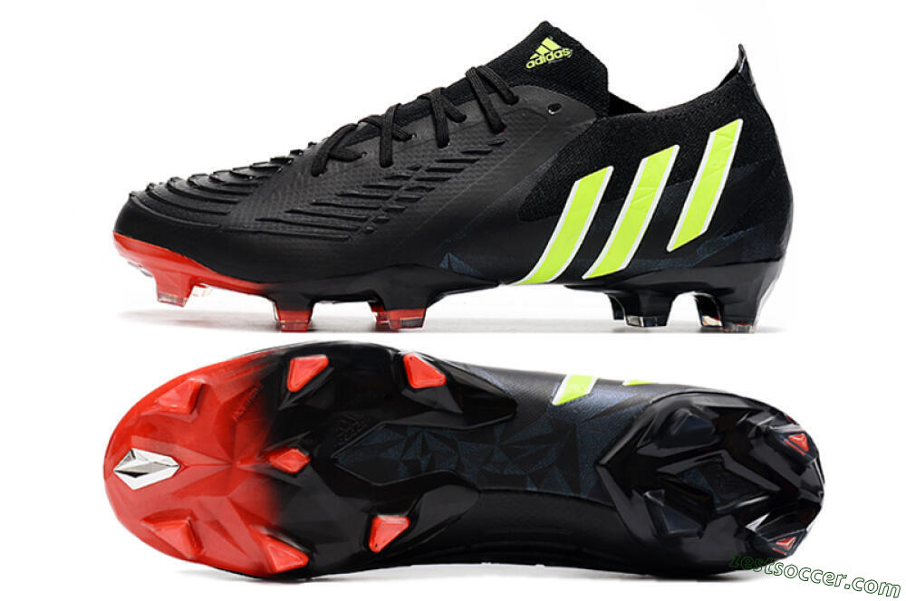 Adidas Predator Edge Geometric.1 Low FG Low-Tops Soccer Cleats - Black/Yellow/Red 1
