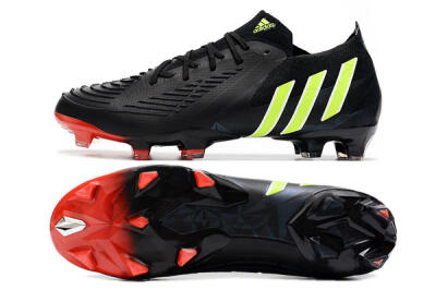 Adidas Predator Edge Geometric.1 Low FG Low-Tops Soccer Cleats - Black/Yellow/Red