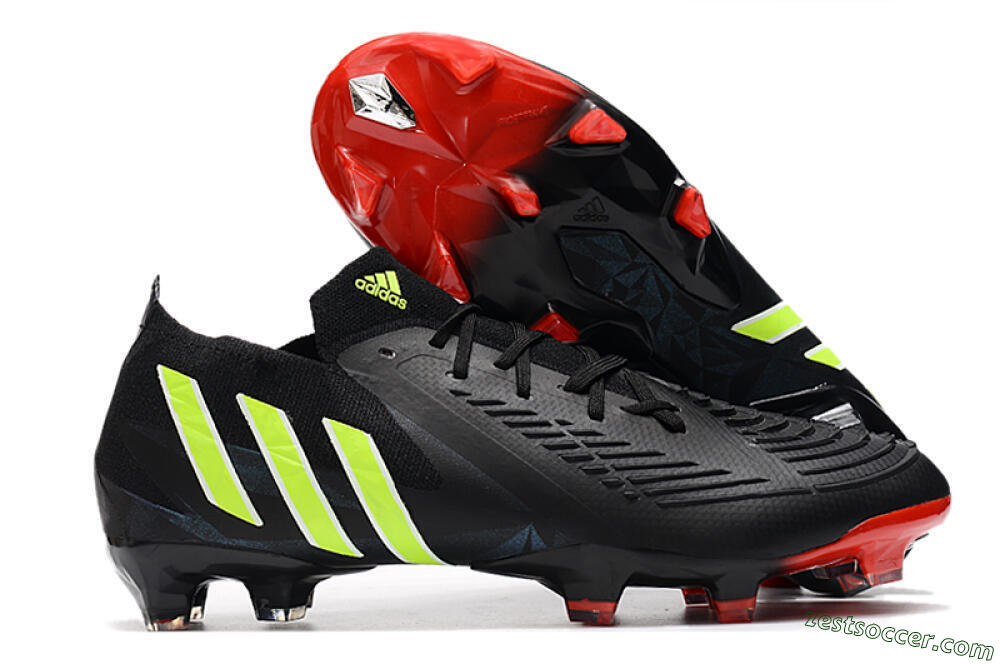 Adidas Predator Edge Geometric.1 Low FG Low-Tops Soccer Cleats - Black/Yellow/Red 0