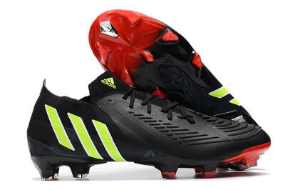 Adidas Predator Edge Geometric.1 Low FG Low-Tops Soccer Cleats - Black/Yellow/Red