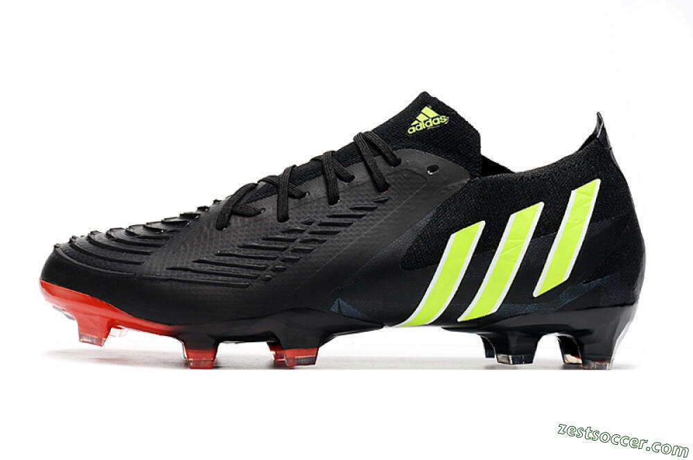 Adidas Predator Edge Geometric.1 Low FG Low-Tops Soccer Cleats - Black/Yellow/Red 2
