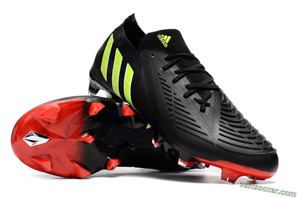 Adidas Predator Edge Geometric.1 Low FG Low-Tops Soccer Cleats - Black/Yellow/Red 3