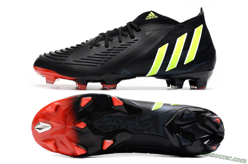 Adidas Predator Edge Geometric.1 FG Low-Tops Soccer Cleats - Black/Yellow/Red 1