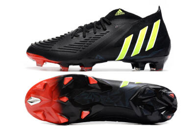 Adidas Predator Edge Geometric.1 FG Low-Tops Soccer Cleats - Black/Yellow/Red