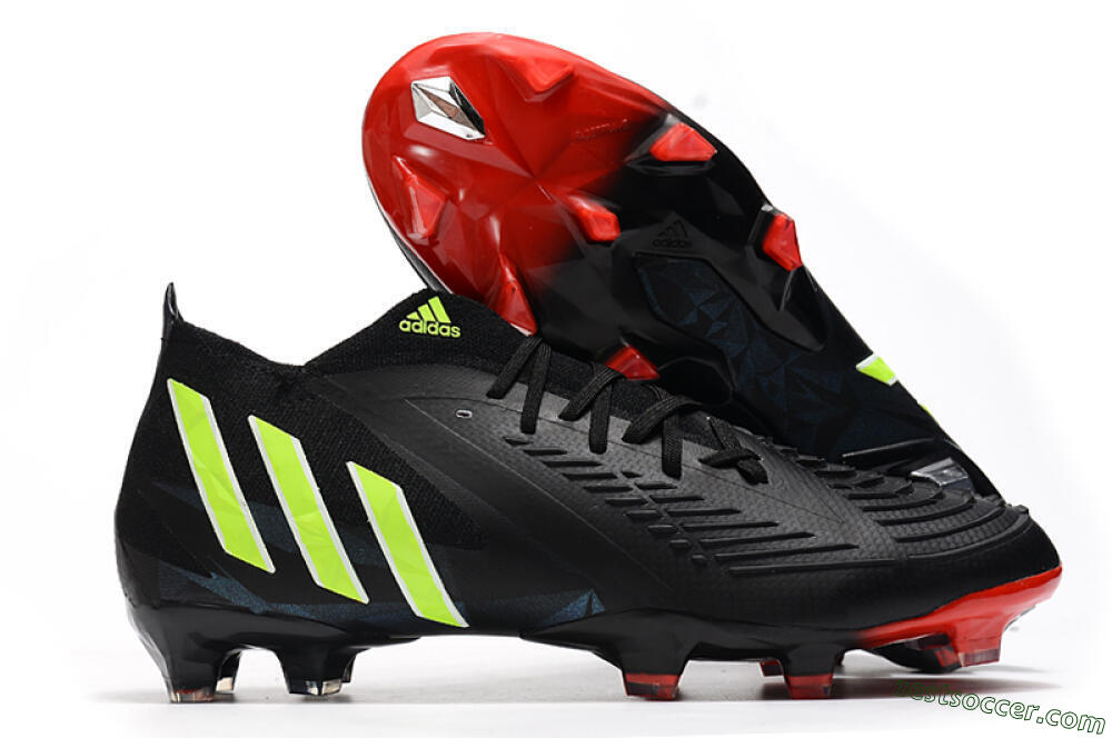 Adidas Predator Edge Geometric.1 FG Low-Tops Soccer Cleats - Black/Yellow/Red 0