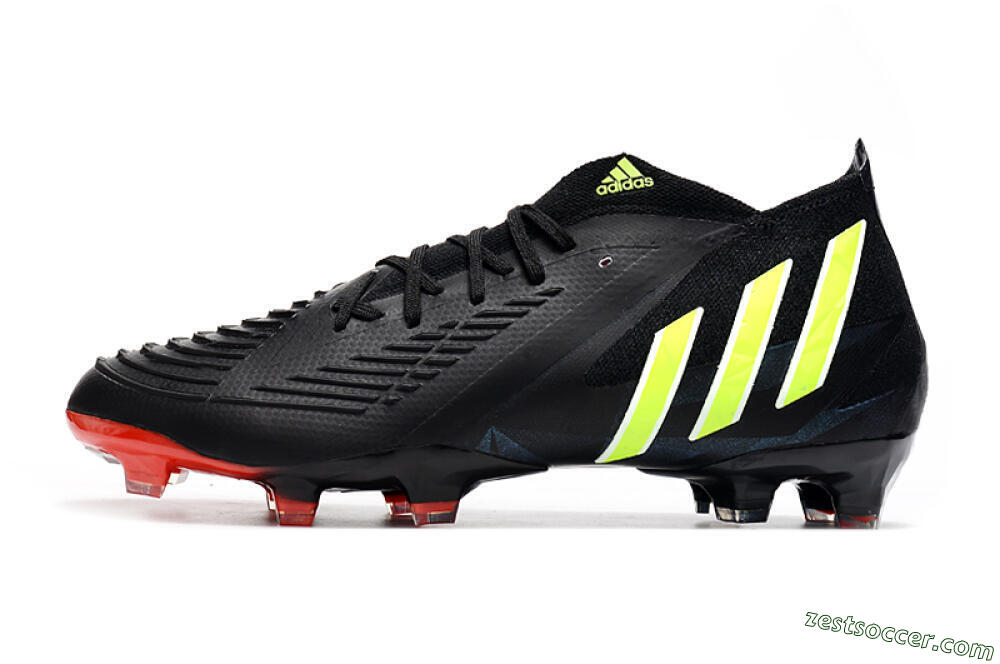 Adidas Predator Edge Geometric.1 FG Low-Tops Soccer Cleats - Black/Yellow/Red 2