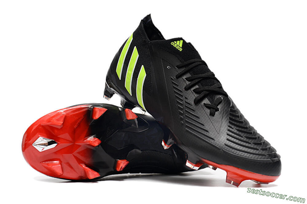 Adidas Predator Edge Geometric.1 FG Low-Tops Soccer Cleats - Black/Yellow/Red 3