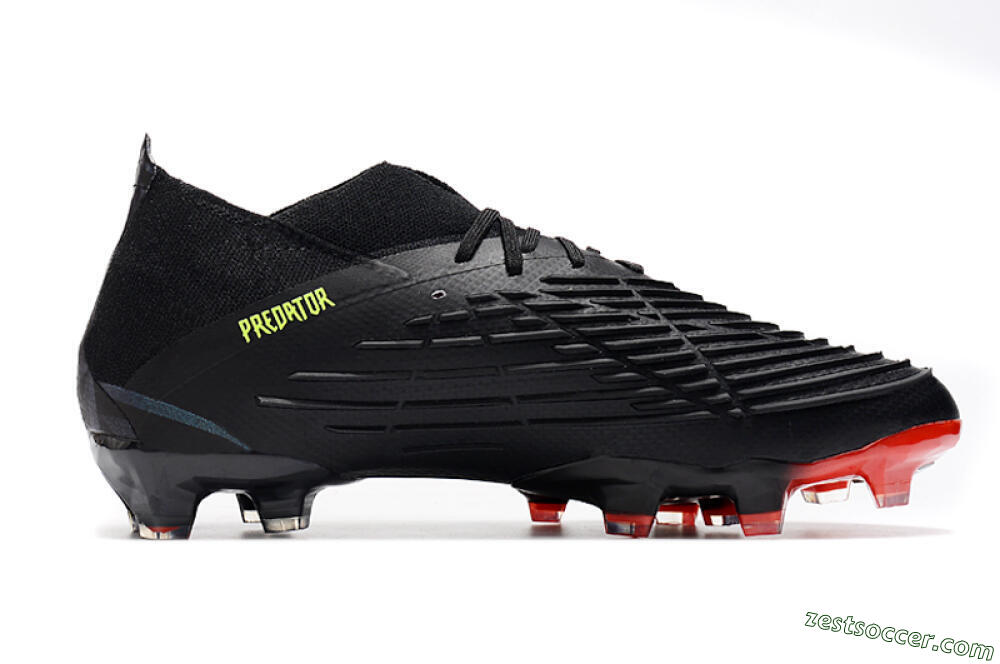 Adidas Predator Edge Geometric.1 FG Low-Tops Soccer Cleats - Black/Yellow/Red 7